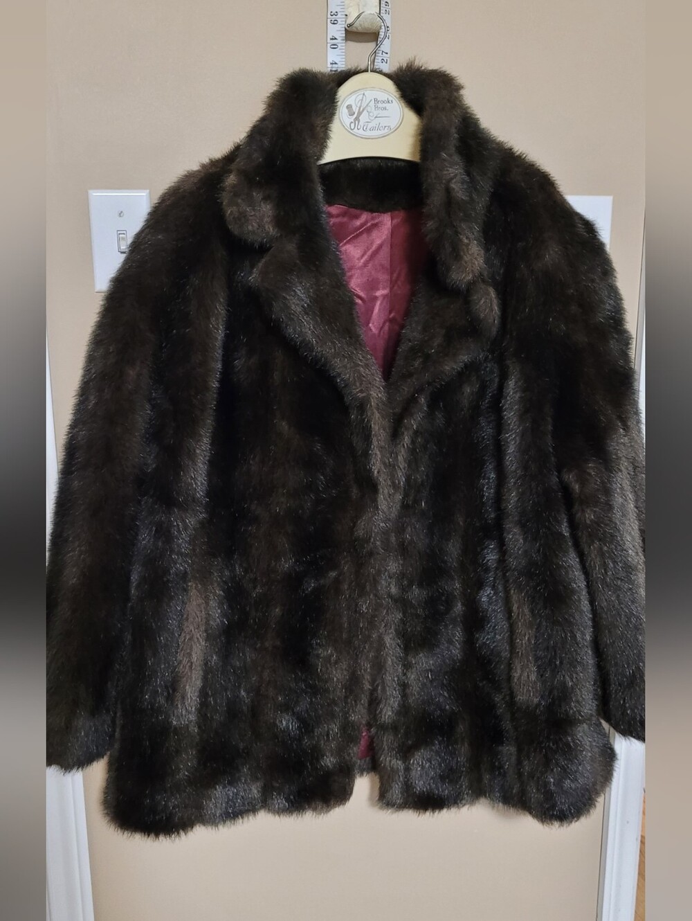 Vintage Dark Brown Faux Fur Coat. Limited Edition.